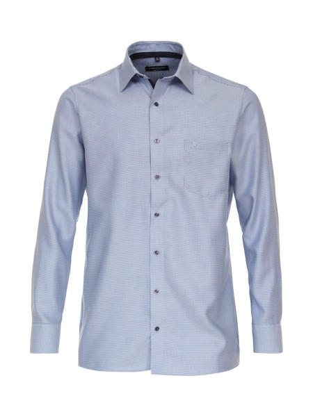 Chemise CASAMODA COMFORT FIT STRUCTURE bleu clair avec col Kent en coupe classique