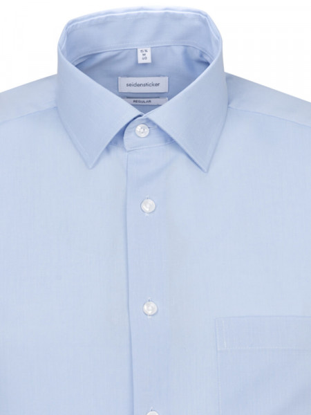 SEIDENSTICKER Regular Fit Chemise Bleu clair Business Kent Fil à Fil - Vue 2