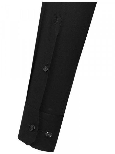 SEIDENSTICKER Regular Fit Chemise Noir Business Kent Popeline - Vue 1