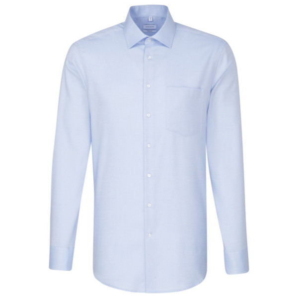 Chemise Seidensticker REGULAR STRUCTURE bleu clair avec col Business Kent en coupe moderne