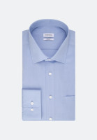 Chemise Seidensticker REGULAR FIT FIL À FIL bleu clair avec col Business Kent en coupe classique