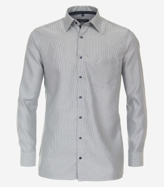 Chemise CasaModa COMFORT FIT STRUCTURE gris avec col Kent en coupe classique