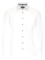 Chemise Redmond MODERN FIT STRUCTURE blanc avec col Kent en coupe moderne