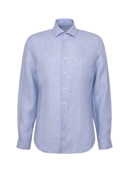SEIDENSTICKER Slim Fit Chemise Bleu clair New Kent Leinen