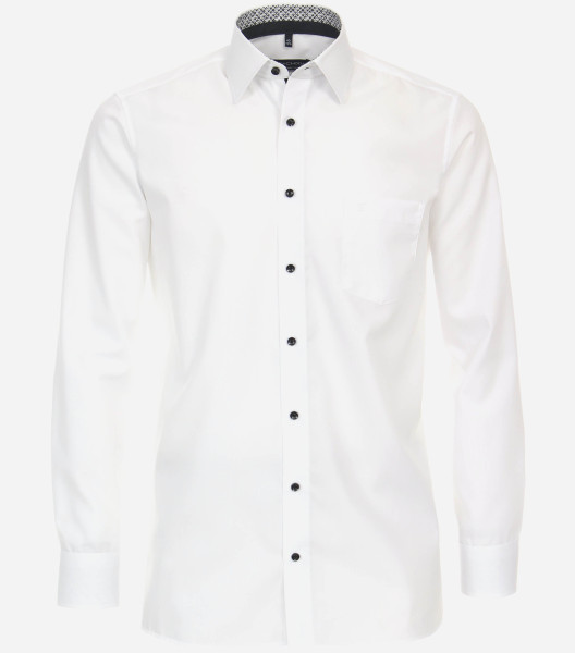 Chemise CasaModa COMFORT FIT UNI POPELINE blanc avec col Kent en coupe classique