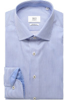 Chemise Eterna MODERN FIT TWILL bleu moyen avec col Classic Kent en coupe moderne