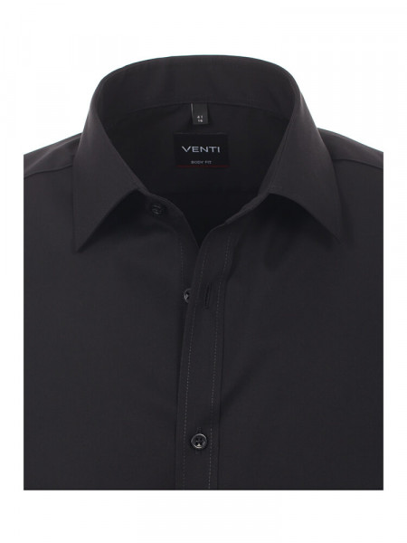 VENTI Slim Fit Chemise Noir Kent Popeline - Vue 1