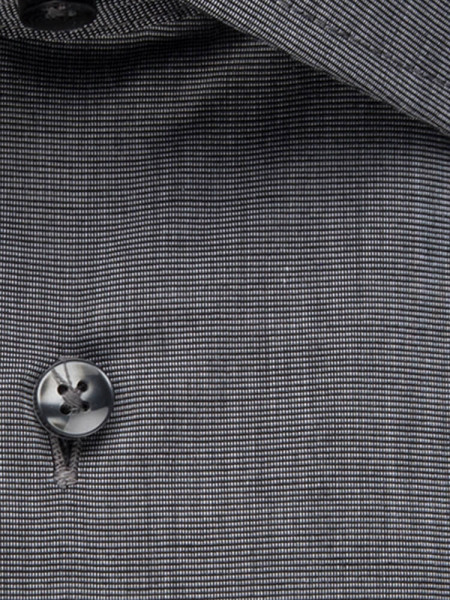 SEIDENSTICKER Regular Fit Chemise Anthracite Business Kent Fil à Fil - Vue 3