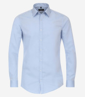 Chemise Redmond SLIM FIT UNI POPELINE bleu clair avec col Kent en coupe étroite