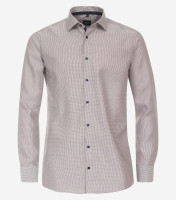 Chemise Venti MODERN FIT STRUCTURE rouge avec col Kent en coupe moderne