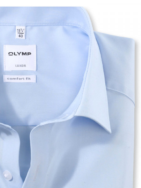 OLYMP Comfort Fit Chemise Bleu clair New Kent Popeline