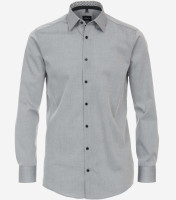 Chemise Venti MODERN FIT UNI POPELINE gris avec col Kent en coupe moderne