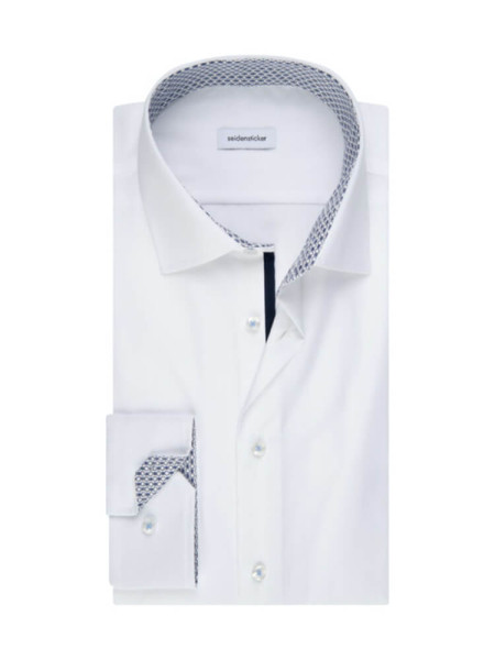 SEIDENSTICKER Slim Fit Chemise Blanc Business Kent Popeline - Vue 1