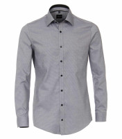 Chemise Venti BODY FIT STRUCTURE anthracite avec col Kent en coupe étroite