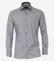Chemise CasaModa MODERN FIT STRUCTURE gris avec col Kent en coupe moderne