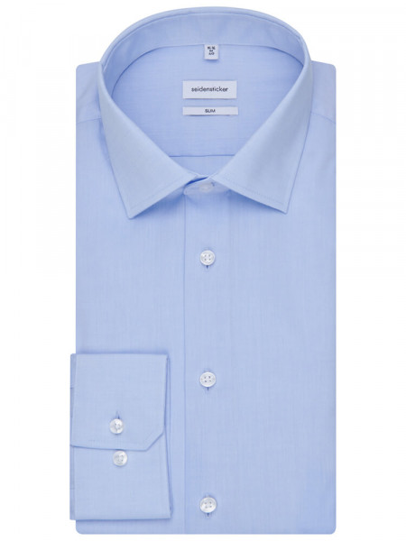 SEIDENSTICKER Slim Fit Chemise Bleu clair Business Kent Chambray - Vue 4