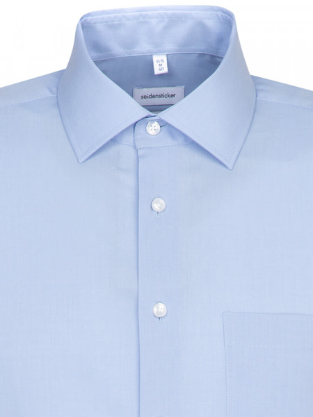 SEIDENSTICKER Regular Fit Chemise Bleu clair Business Kent Fil à Fil - Vue 2