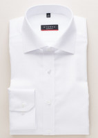 Chemise Eterna MODERN FIT UNI POPELINE blanc avec col Classic Kent en coupe moderne