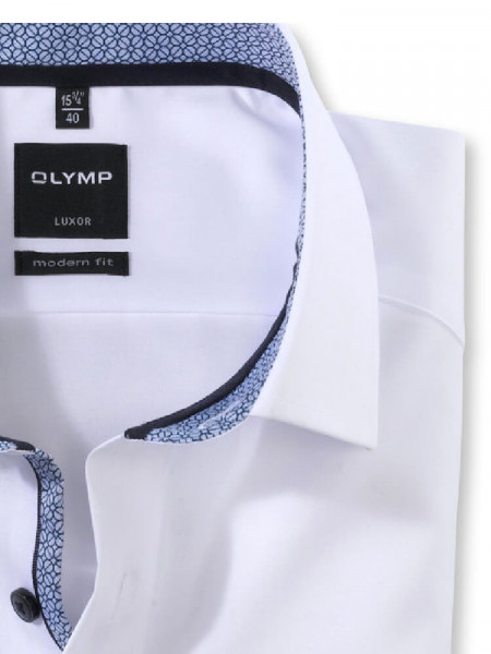 OLYMP Regular Fit Chemise Blanc Global Kent Popeline