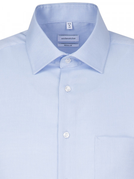 SEIDENSTICKER Regular Fit Chemise Bleu clair Business Kent Struktur - Vue 2