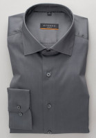 Chemise Eterna SLIM FIT UNI STRETCH gris avec col Classic Kent en coupe étroite