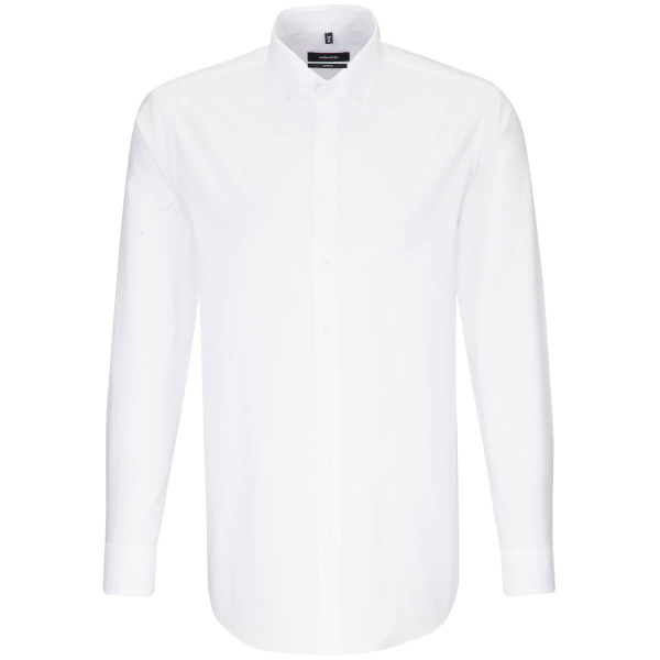 Chemise Seidensticker REGULAR BEAUX OXFORD blanc avec col Button Down en coupe moderne