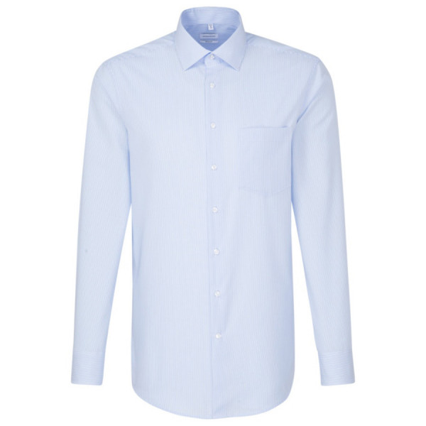 Chemise Seidensticker REGULAR OFFICE bleu clair avec col Business Kent en coupe moderne