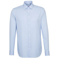 Chemise Seidensticker SHAPED OFFICE bleu clair avec col Business Kent en coupe moderne