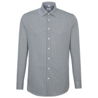 Chemise Seidensticker SHAPED OFFICE bleu foncé avec col Business Kent en coupe moderne
