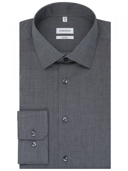 SEIDENSTICKER Tailored Fit Chemise Anthracite Business Kent Fil à Fil - Vue 4