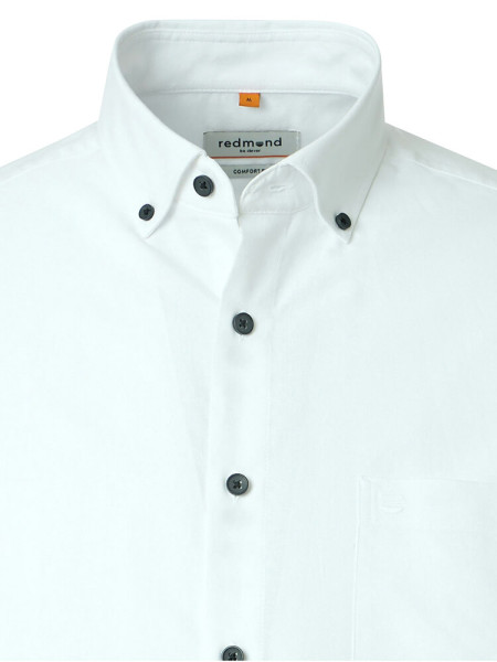 REDMOND Regular Fit Chemise Blanc Button-Down Fein Oxford - Vue 1