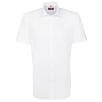 Chemise Seidensticker REGULAR UNI POPELINE blanc avec col Business Kent en coupe moderne