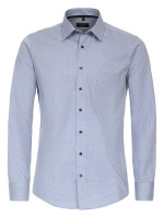 Chemise Redmond MODERN FIT STRUCTURE bleu clair avec col Kent en coupe moderne