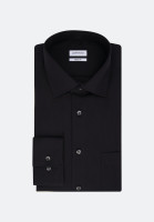 Chemise Seidensticker REGULAR FIT FIL À FIL noir avec col Business Kent en coupe classique