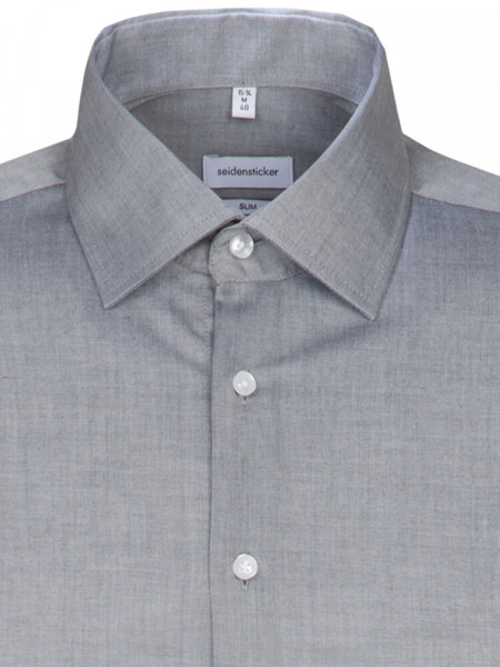 SEIDENSTICKER Slim Fit Chemise Gris Business Kent Chambray - Vue 2