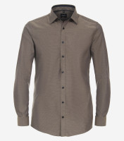 Chemise Venti BODY FIT STRUCTURE jaune avec col Kent en coupe étroite