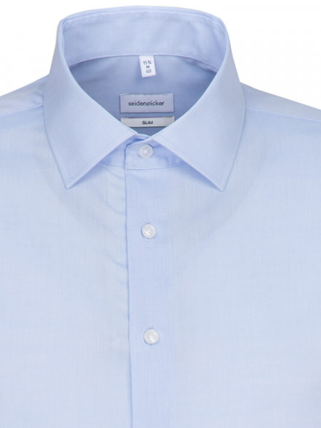 SEIDENSTICKER Slim Fit Chemise Bleu clair Business Kent Popeline - Vue 2