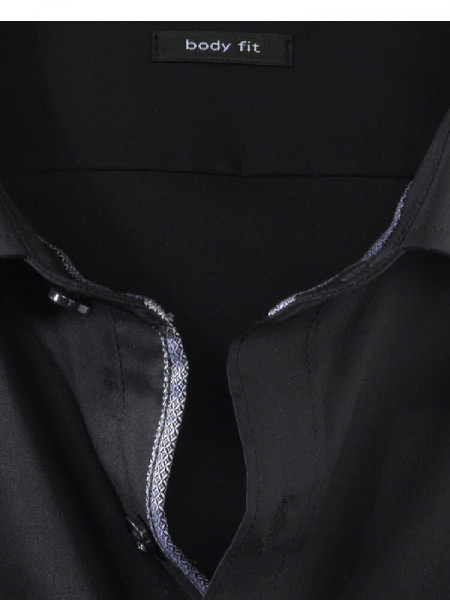 OLYMP Slim Fit Chemise Noir Royal Kent Uni Stretch - Vue 1