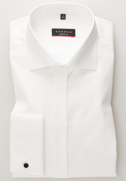 Chemise Eterna MODERN FIT TWILL beige avec col Classic Kent en coupe moderne