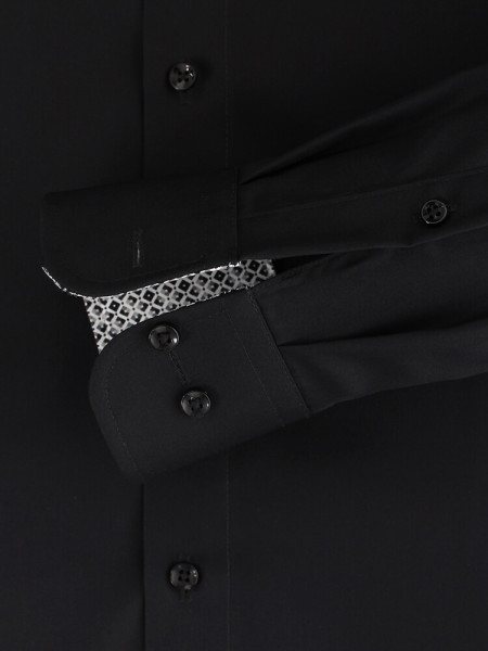 CASAMODA Comfort Fit Chemise Noir Kent Popeline - Vue 2