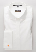 Chemise Eterna SLIM FIT TWILL beige avec col Italien en coupe étroite