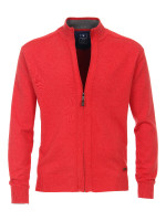 Cardigan Redmond REGULAR FIT MELANGE rouge avec col Col montant en coupe classique