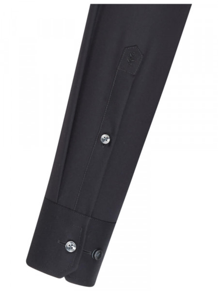 SEIDENSTICKER Tailored Fit Chemise Noir Business Kent Popeline - Vue 1