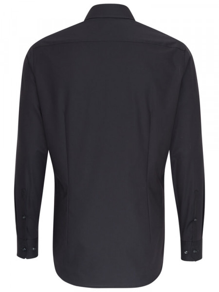SEIDENSTICKER Tailored Fit Chemise Noir Business Kent Popeline