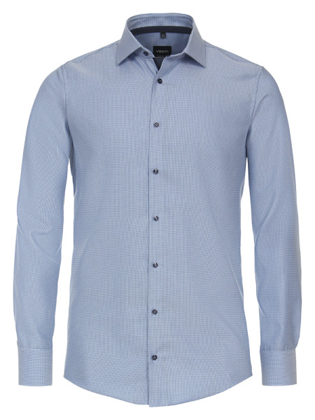 Chemise Venti MODERN FIT STRUCTURE bleu clair avec col Kent en coupe moderne