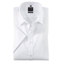 Chemise OLYMP Level Five body fit UNI POPELINE blanc avec col New York Kent en coupe étroite