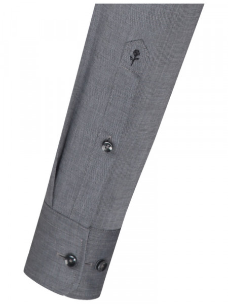 SEIDENSTICKER Slim Fit Chemise Anthracite Business Kent Fil à Fil - Vue 1