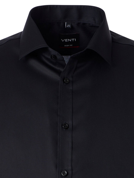 VENTI Slim Fit Chemise Noir Kent Popeline - Vue 1