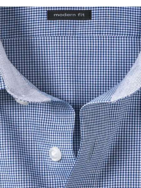 OLYMP Regular Fit Chemise Bleu moyen New Kent Popeline - Vue 1