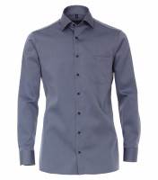 Chemise CASAMODA COMFORT FIT TWILL bleu foncé avec col Kent en coupe classique